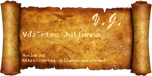 Vértes Julianna névjegykártya